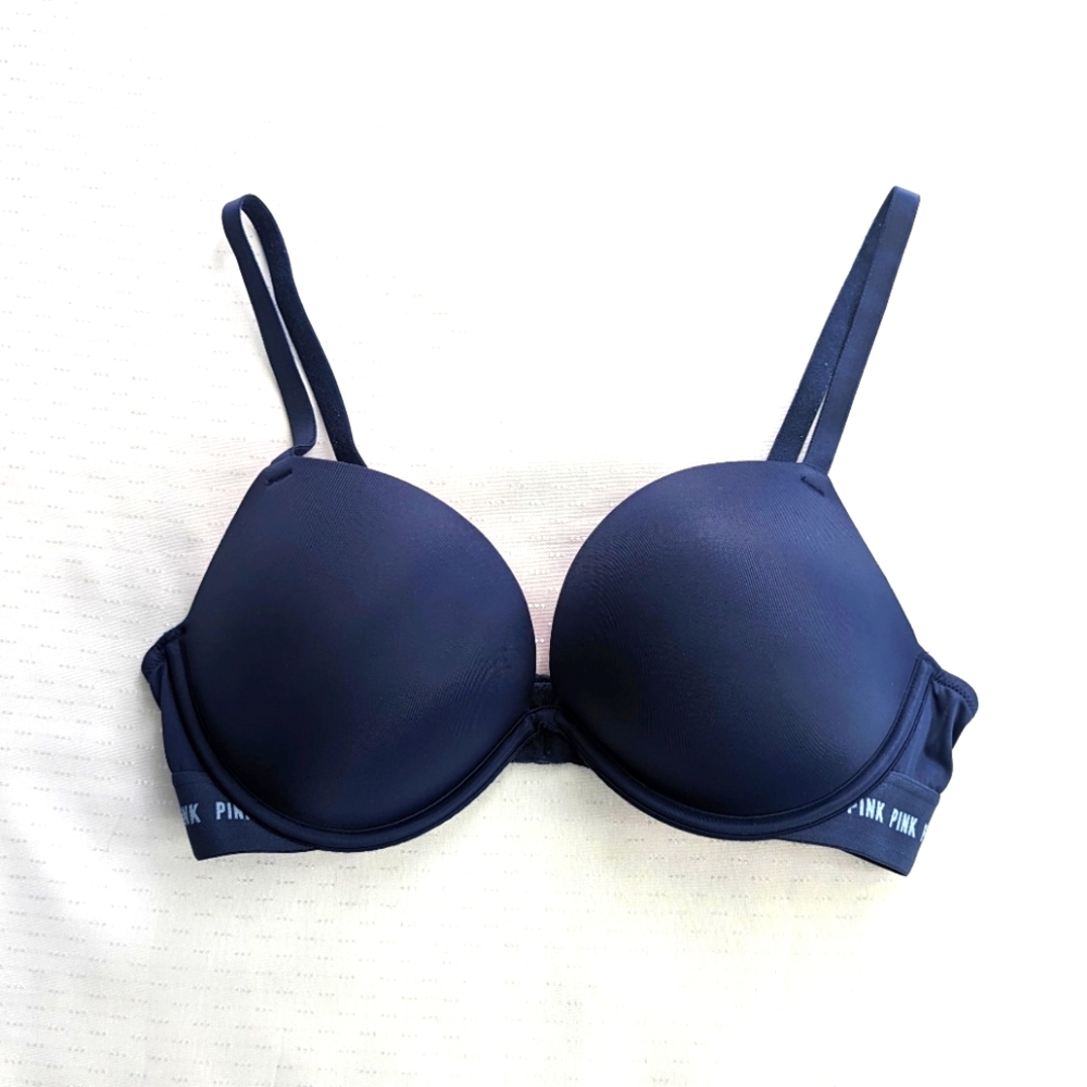 Victoria's Secret Wear Everywhere Super Push-up Bra | Navy | Size 36C - Picture 2 of 7